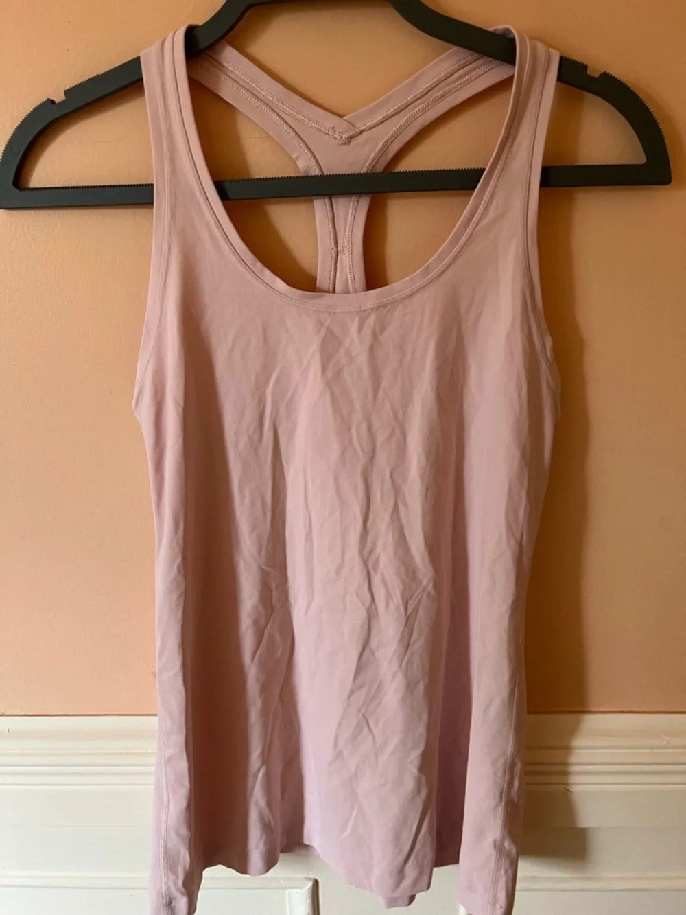 Lululemon racerback pink tank top Barbie chic stretchy athletic gym athleisure